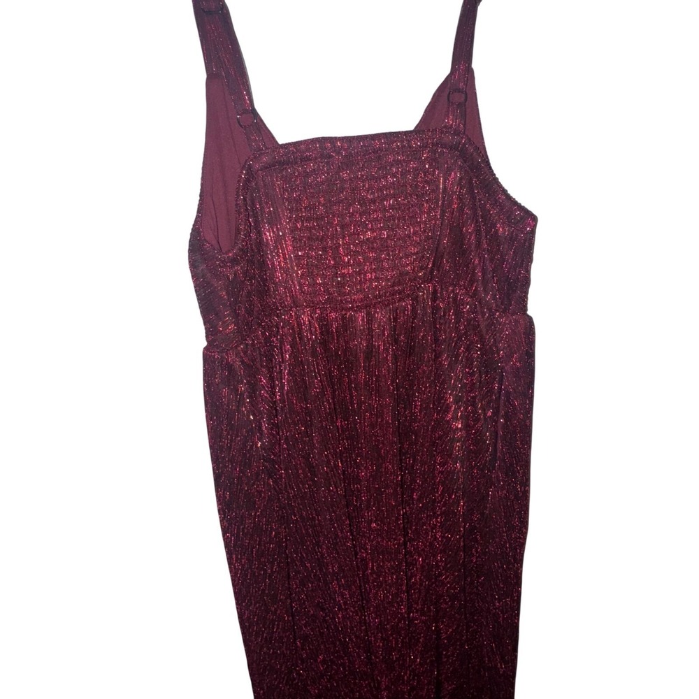 Torrid | new w/tags| tea length spaghetti strap burgundy dress | size 10 - Picture 15 of 15